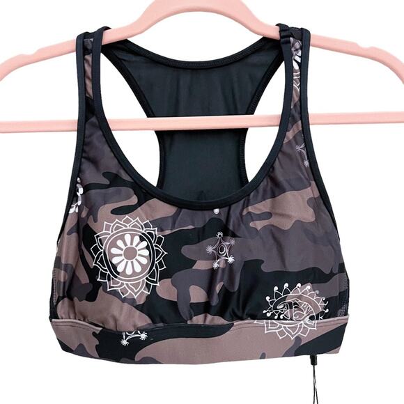 NWT Koral Bermuda Energy Sports Bra Green Camo Mesh Racerback Size XS - Picture 4 of 14